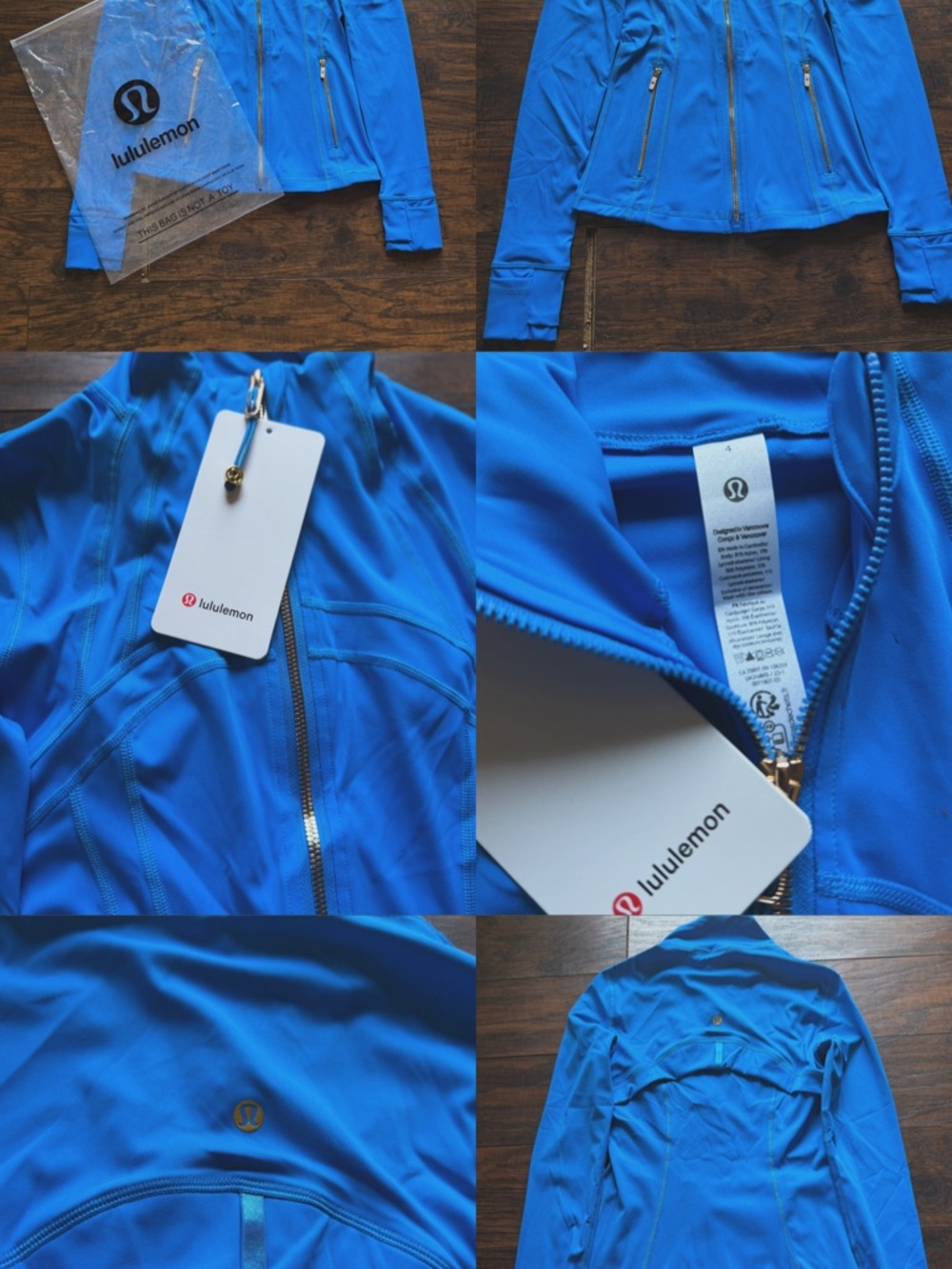 lululemon athletica Women’s Bright Blue Zip-Up Bomber Jacket - Picture 7 of 7